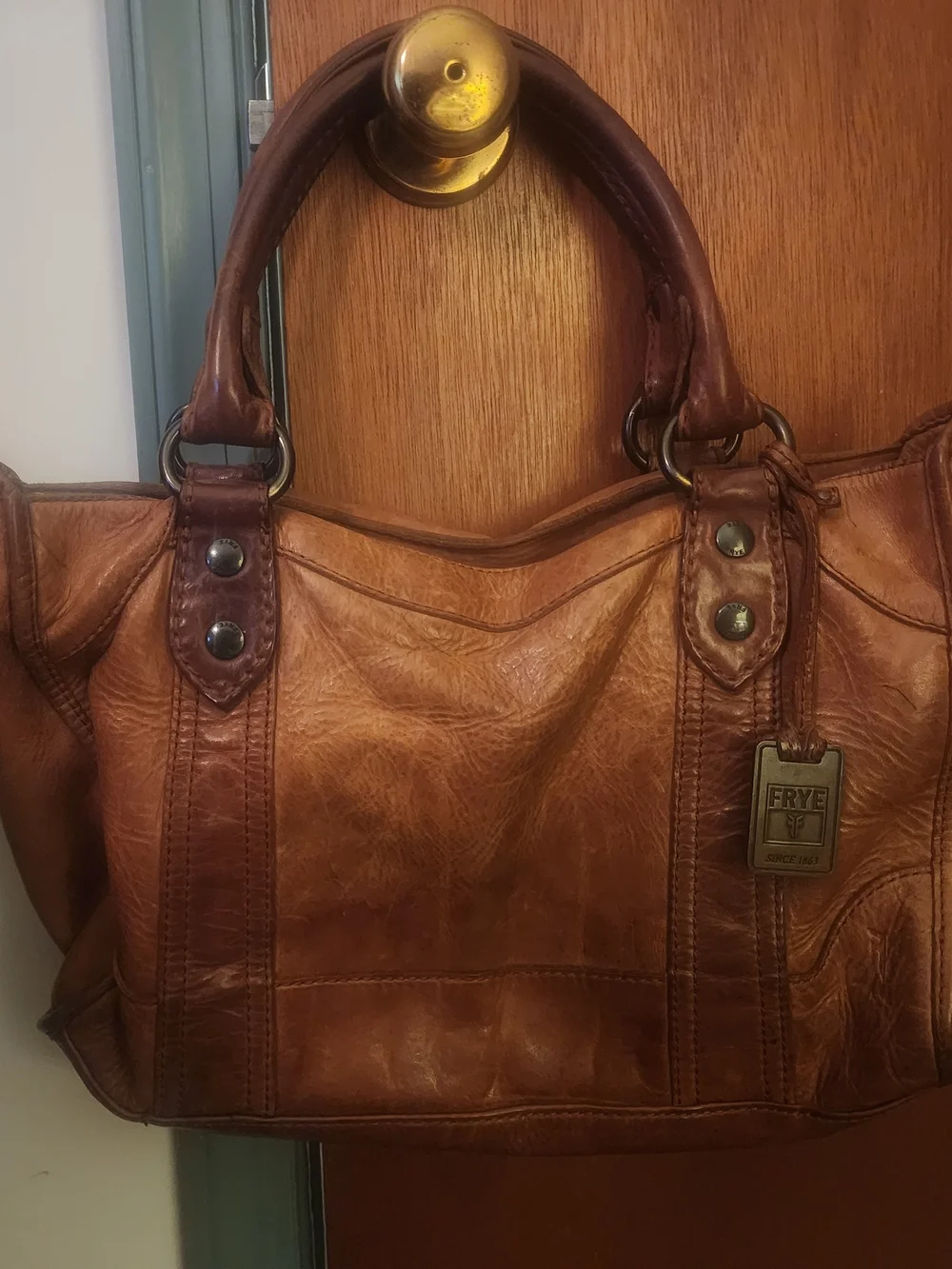 Brown Leather Satchel Handbag - Classic Women's Tote